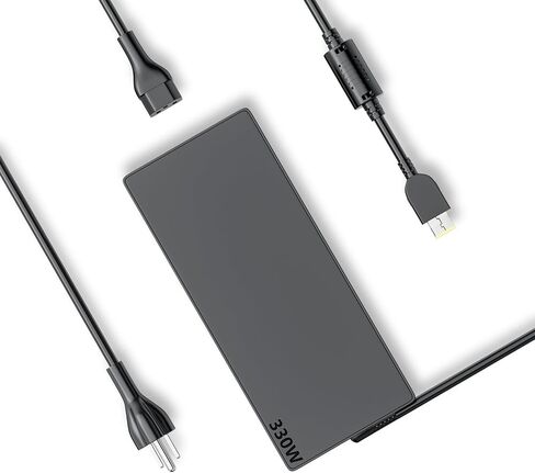 Slim 330W GaN Laptop Charger AC Adapter Replacement for Lenovo Legion pro 9 7 7i 5i 5 16IRX8 16IRX8H IdeaPad Pro 5 9 Thinkpad P15 P16 P17 ThinkBook 16p G2 G4 ADP-330CB B SA10R16956 Gaming Power in Kuwait