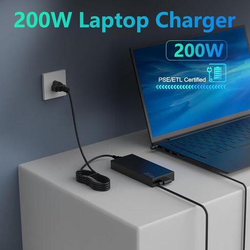 شاحن 200 واط متوافق مع Asus TUF Gaming A15 A17 F15 F17 FA506 FX506 FX507 FA507 FX707 FA707، TUF Dash F15 FX516 FX517 in Kuwait