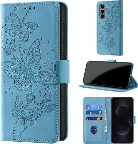 حافظة محفظة لهاتف Samsung Galaxy S25 FE 5G، [RFID Blocking] حامل 3 بطاقات [غطاء TPU مقاوم للصدمات]، غطاء قلاب واقٍ من جلد البولي يوريثان بإغلاق مغناطيسي مقاس 6.7 بوصة، تركواز in Kuwait