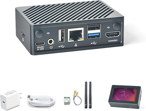 WayPonDEV FriendlyElec NanoPi M6 Computer Mini Router with 4-Inch Touchscreen, CNC Case, RK3588S, LPDDR5 RAM, Support OpenWRT/Ubuntu, for Smart Home, NAS & Dashboard (Standard, 32GB RAM) in Kuwait