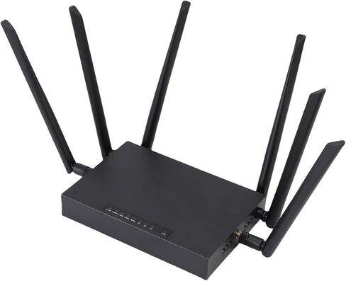 Qinlorgo Unlocked 4G LTE Modem Router, 300Mbps 2.4G WiFi Router, 8 Antennas with SIM Card Slot, Ideal for 32 Devices in Kuwait