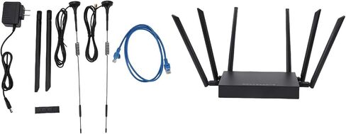 Qinlorgo Unlocked 4G LTE Modem Router, 300Mbps 2.4G WiFi Router, 8 Antennas with SIM Card Slot, Ideal for 32 Devices in Kuwait