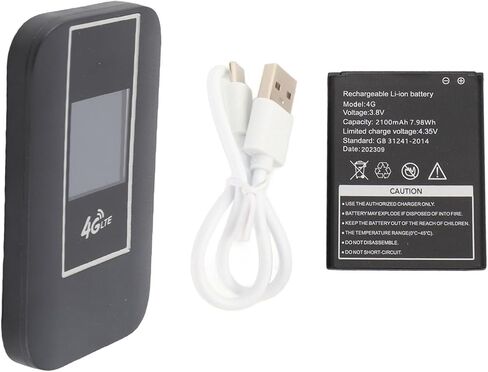 Qinlorgo 4G LTE Mobile WiFi Hotspot، راوتر لاسلكي عالي السرعة 500 ميجا بت في الثانية، نقطة اتصال بفتحة بطاقة SIM مع شاشة ملونة ودعم 10 مستخدمين، مثالية للوصول إلى الإنترنت في أي مكان in Kuwait