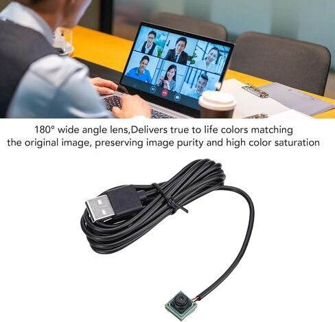 كاميرا Yunseity USB صغيرة، مستشعر CMOS بزاوية عريضة 2 ميجابكسل 1080 بكسل عالي الدقة مع عدسة 180 درجة، لمكالمات الفيديو والاجتماعات والألعاب والبث عبر الإنترنت in Kuwait