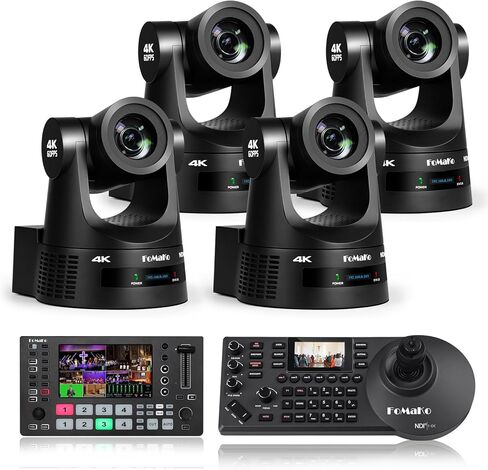 كاميرا FoMaKo 4K 60 إطارًا في الثانية NDI PTZ، تدعم إخراج NDI HX3 4K 60 إطارًا في الثانية، تكبير بصري 20x، لاستوديو مرساة الأخبار والبث المباشر للمسرح (K600NX4+M3+KC608 Pro) in Kuwait