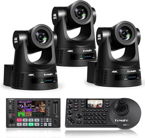 FoMaKo 4K 60fps NDI PTZ Camera, Supports NDI HX3 4K 60fps Output, 20x Optical Zoom, for News Anchor Studio and Theater LiveStreaming(K600NX3+M3+KC608 Pro) in Kuwait