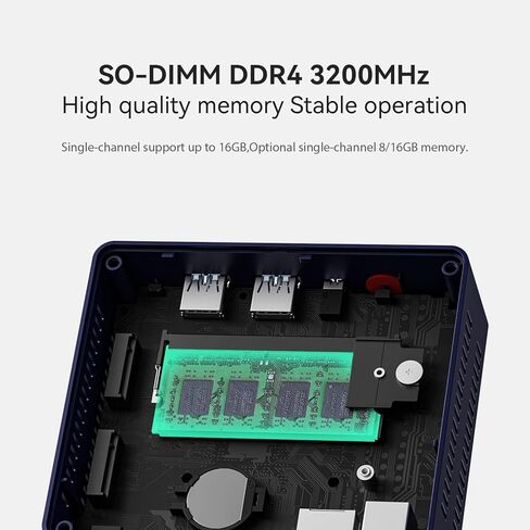 كمبيوتر صغير Beelink MINI S13 مع معالج N150، ذاكرة الوصول العشوائي 16G DDR4 + 500G SSD كمبيوتر مكتبي صغير، 2.5G LAN، WiFi6، BT5.2، شاشة مزدوجة عبر HDMI، كمبيوتر صغير للأعمال in Kuwait