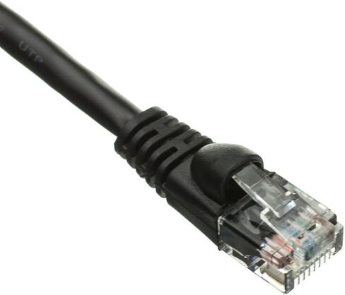 CableWholesale Cat5e Ethernet Cable, 24AWG, RJ45 Gold Plate Connector, ETL, 4 Pair Stranded Copper, Snagless Boot Unshielded Twisted Pair (UTP) Internet Network Patch Cable, 75 Foot, Black in Kuwait