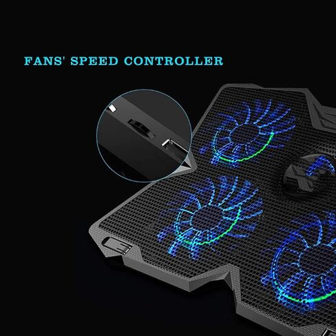 Laptop Cooler Cooling Pad Fan Notebook Adjustable Speed with 4 Fans for 14"-17" in Kuwait