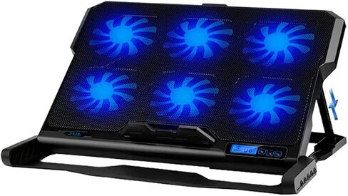 Laptop Cooling Pad 6 Fans and Cooler with Light LCD Display Notebook Stand for 12-16 Inch in Kuwait