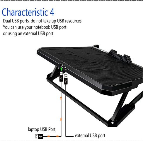 Laptop Cooling Pad 6 Fans and Cooler with Light LCD Display Notebook Stand for 12-16 Inch in Kuwait