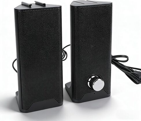 Dpofirs Computer Speakers, 2 in 1 PC Speaker with Volume Knob, USB Plug and Play 3.5mm Sound Input Gaming Speaker for PC Laptop Desktop Monitor in Kuwait