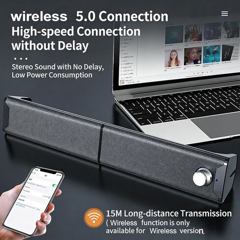 Dpofirs Computer Speakers, 2 in 1 PC Speaker with Volume Knob, USB Plug and Play 3.5mm Sound Input Gaming Speaker for PC Laptop Desktop Monitor in Kuwait