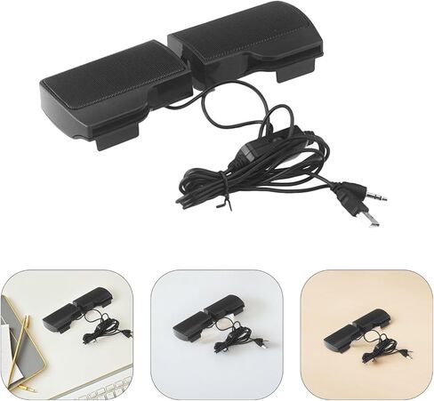 مكبرات صوت للكمبيوتر USB من HOMSFOU مع مشبك، ومكبر صوت صغير الحجم لموسيقى سطح المكتب، ومكبر صوت متعدد الأغراض يعمل بمنفذ USB لأجهزة الكمبيوتر المحمول والكمبيوتر الشخصي، مناسب للاستخدام المكتبي والمنزلي in Kuwait