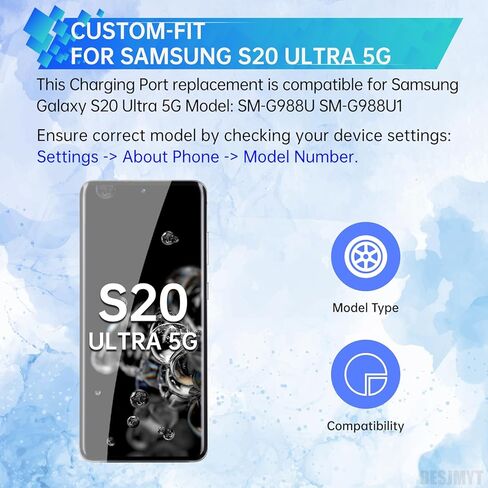 لهاتف Samsung Galaxy S20 Ultra 5G منفذ شحن بديل لشاحن USB موصل قفص الاتهام كابل مرن من النوع C لوحة شاحن USB من النوع C موصل استبدال إصلاح الإصلاح لـ SM-G988U SM-G988U1 in Kuwait
