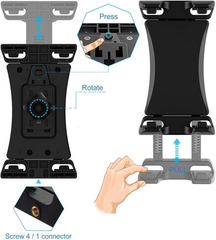 Rotating Phone Tablet Stand 360 Rotatable Phone Support Holder Adjustable Tablet Bracket for Desk and Car Use 5.51X3.14X2.95In in Kuwait
