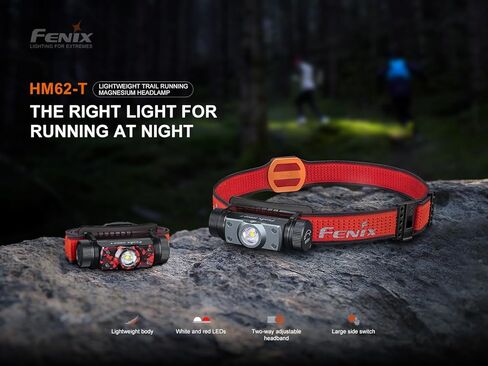 fenix HM62-T شعلة رأس خفيفة الوزن للجري على الطرق، في الهواء الطلق، العمل والاحترافية، 1200 لومن، 150 متر، بحد أقصى 280 ساعة، عصابة رأس رياضية، بطارية قابلة لإعادة الشحن 3400 مللي أمبير في الساعة in Kuwait