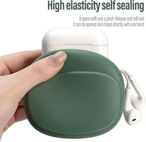 3 Pcs Silicone Wired Headphones Organizer, Small Headphones Case Pouch Earphone Cases Portable Headphone Storage, Mini Soft Earbud Pouch for Wired Earbuds Travel Home Workplace (Green Pink Gray) in Kuwait