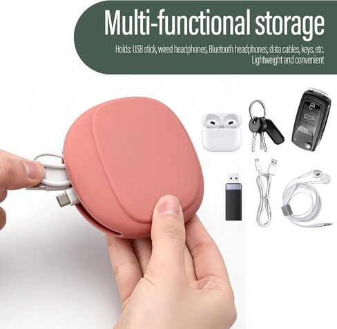 3 Pcs Silicone Wired Headphones Organizer, Small Headphones Case Pouch Earphone Cases Portable Headphone Storage, Mini Soft Earbud Pouch for Wired Earbuds Travel Home Workplace (Green Pink Gray) in Kuwait