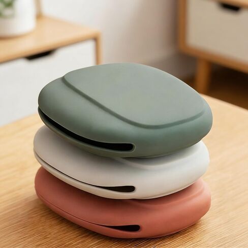 3 Pcs Silicone Wired Headphones Organizer, Small Headphones Case Pouch Earphone Cases Portable Headphone Storage, Mini Soft Earbud Pouch for Wired Earbuds Travel Home Workplace (Green Pink Gray) in Kuwait