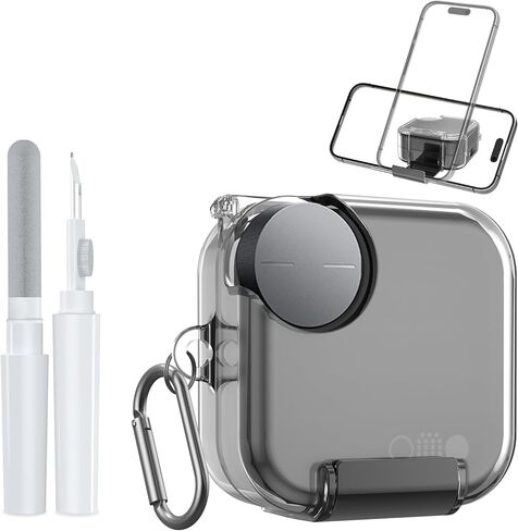 for CMF Buds Pro 2 / CMF Buds 2 Plus (2025) Case with Phone Holder, Soft TPU Clear Protective Case with Cleaner Kit & Carabiner Accessories Set(Clear) in Kuwait