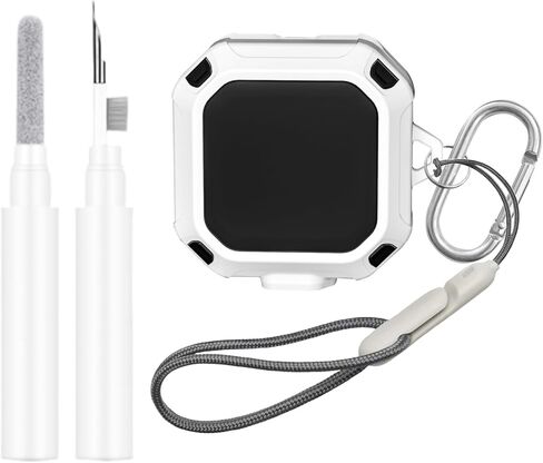 حافظة قفل آمنة متوافقة مع Samsung Galaxy Buds 4 /Buds 4 Pro مع سلسلة مفاتيح وحبل ومجموعة تنظيف، مادة TPU الناعمة والكمبيوتر الصلب، غطاء حماية كامل مقاوم للصدمات من الدرجة العسكرية للنساء والرجال in Kuwait