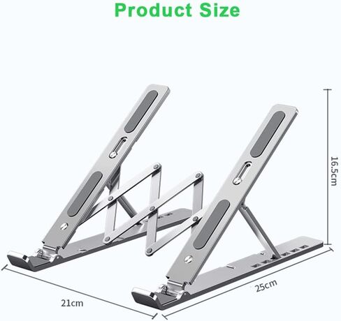 Portable Laptop Cooling Stand 11 to 17.3 Inch Aluminum Alloy Height Adjustable Riser Office Computer Radiator in Saudi Arabia