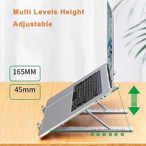 Portable Laptop Cooling Stand 11 to 17.3 Inch Aluminum Alloy Height Adjustable Riser Office Computer Radiator in Saudi Arabia