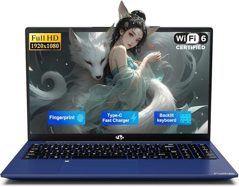 كمبيوتر محمول NIMO 2026 للطلاب، رباعي النواة (Beats i3-1115G4)، كمبيوتر 15.6 بوصة FHD IPS مع شحن سريع 65 وات PD، لوحة مفاتيح بإضاءة خلفية، بصمة الإصبع، Wi-Fi 6، ذاكرة الوصول العشوائي 4 جيجابايت 128 جيجابايت SSD، للدراسة الجامعية ومنزل الأعمال in Kuwait