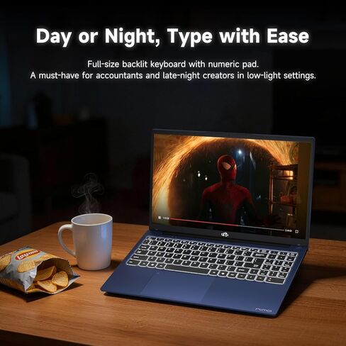كمبيوتر محمول NIMO 2026 للطلاب، رباعي النواة (Beats i3-1115G4)، كمبيوتر 15.6 بوصة FHD IPS مع شحن سريع 65 وات PD، لوحة مفاتيح بإضاءة خلفية، بصمة الإصبع، Wi-Fi 6، ذاكرة الوصول العشوائي 4 جيجابايت 128 جيجابايت SSD، للدراسة الجامعية ومنزل الأعمال in Kuwait