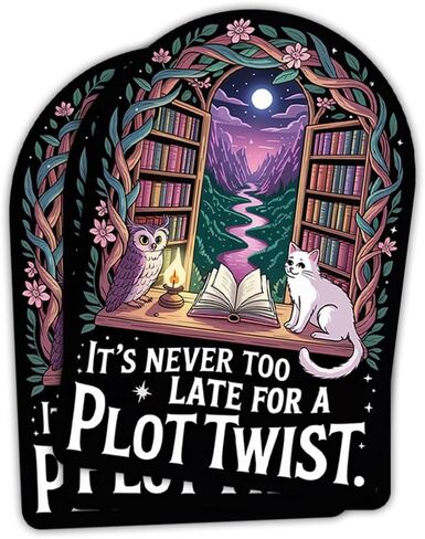 3 Pcs It’s Never Too Late for a Plot Twist Sticker, Funny Book Lover Quote Vinyl Decal for Readers, Writers, Teens, Adults, Moms, Dads, Gift for Friends, Students, Teachers 3 Inches in Saudi Arabia