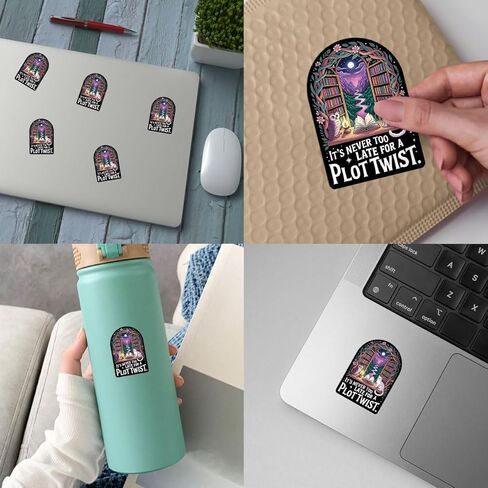 3 Pcs It’s Never Too Late for a Plot Twist Sticker, Funny Book Lover Quote Vinyl Decal for Readers, Writers, Teens, Adults, Moms, Dads, Gift for Friends, Students, Teachers 3 Inches in Saudi Arabia