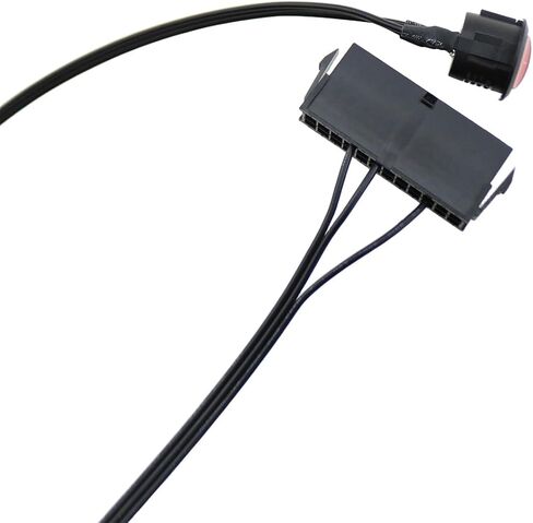 2PCS 24 Pin ATX Power Switch Jumper Bridge Adapter with Braided Cord and Red Light Suitable for Water Cooling Applications and Power Supply Testing in Kuwait