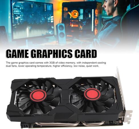 بطاقة رسومات الألعاب Cryfokt 1060 3GB GDDR5 192bit، ذاكرة PCIe 2.0 x16 بسرعة 1380 ميجا هرتز Core 7000 ميجا هرتز، مع تبريد مزدوج المروحة ومكثفات صلبة، لتحرير فيديو ألعاب الكمبيوتر المكتبي ومتعددة الاستخدامات in Kuwait