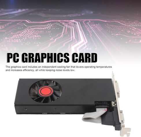 ASHATA Gaming Graphics Card, 4GB DDR5 128Bit PCI Express 2.0 X16 Video Card with DVI VGA HD Multimedia Interface, High Performance GPU for Gaming PC Multimedia Editing in Kuwait