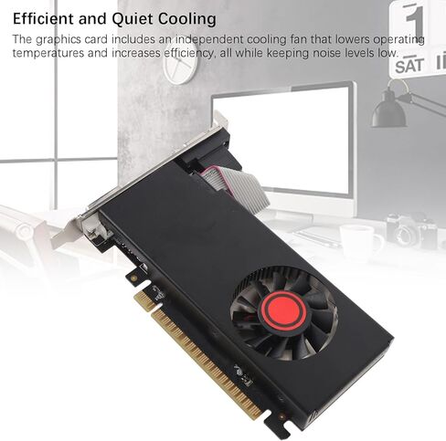 ASHATA Gaming Graphics Card, 4GB DDR5 128Bit PCI Express 2.0 X16 Video Card with DVI VGA HD Multimedia Interface, High Performance GPU for Gaming PC Multimedia Editing in Kuwait