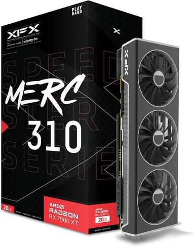 XFX Speedster MERC310 AMD Radeon RX 7900 XT Gaming Graphics Card with 20GB GDDR6, AMD RDNA 3 RX-79TMERCUR (Renewed) in Kuwait