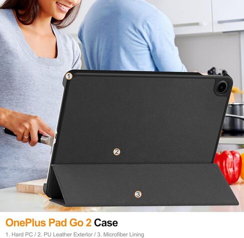 حافظة لهاتف OnePlus Pad GO 2 2025، هيكل صلب عالي الجودة، خفيف الوزن مقاوم للخدش، أسود لهاتف OnePlus Pad GO 2 Tablet 12.1 in Kuwait