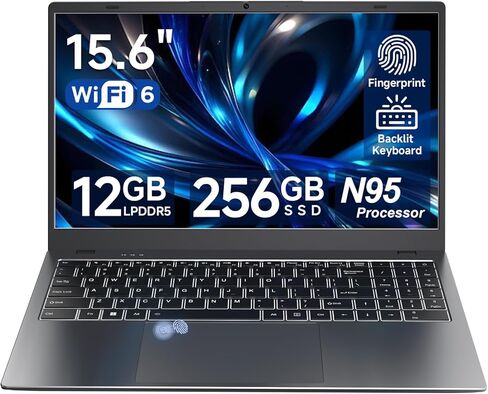 كمبيوتر محمول مقاس 15.6 بوصة، وذاكرة وصول عشوائي LPDDR5 سعة 12 جيجابايت، ومحرك أقراص SSD سعة 256 جيجابايت، وكمبيوتر محمول مزود بمعالج N95 رباعي النواة (Beats N5095,6500Y)، وشاشة FHD IPS، وواي فاي 6، ومنفذ USB C، وبصمة الإصبع، ولوحة مفاتيح بإضاءة خلفية، وأ in Kuwait