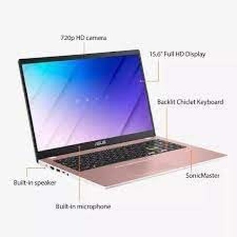 Asus L510MA-WH21 Pentium® Silver N6000 128GB eMMC 4GB 15.6 بوصة Full HD (1920 x 1080) IPS عرض WIN11 S ​​Rose Pink Microsoft 365 Personal لمدة عام واحد، L510KA-WH21-P in Kuwait