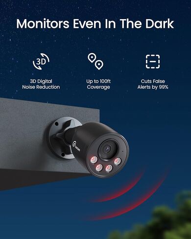 Loocam NVR Security Camera System 8CH 8MP with 2TB HDD, 8pcs 4K POE IP Cameras for Home Security, AI Human/Vehicle Detection, 24/7 Recording POE Camera System, Remote Access, Plug & Play in Saudi Arabia
