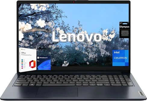 كمبيوتر محمول Lenovo IdeaPad، شاشة LED عالية الدقة مقاس 15.6 بوصة، معالج Intel Celeron ثنائي النواة، ذاكرة الوصول العشوائي 20 جيجابايت، تخزين 1.1 تيرابايت (128 جيجابايت eMMC + 1 تيرابايت PCIe SSD)، مكتب لمدة عام 365، Wi-Fi 6، Win 11Pro، كاميرا الخصوصية، A in Kuwait