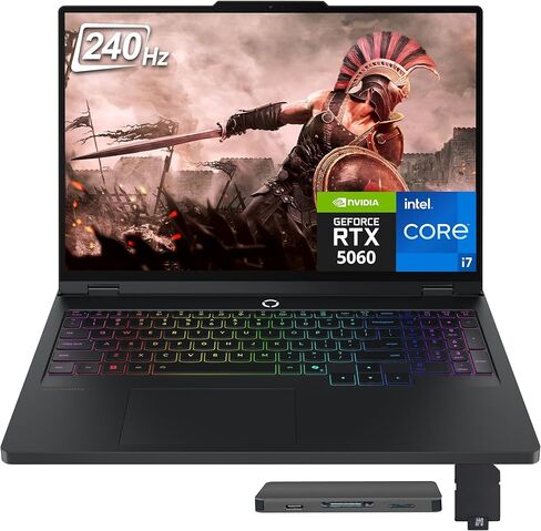 لاب توب لينوفو ليجن برو 5 16 بوصة WQXGA 240 هرتز للألعاب، انتل i7-14650HX، GeForce RTX 5060، 16 جيجابايت DDR5، تخزين 2 تيرابايت (1 تيرابايت SSD+1 تيرابايت محطة إرساء)، لوحة مفاتيح بإضاءة خلفية RGB 24 منطقة، واي فاي 7، ويندوز 11 برو، أسود in Kuwait