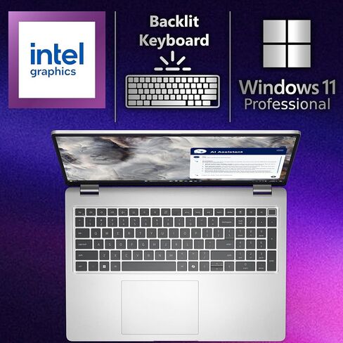 Dell Pro 16 Plus PB16250 (يستبدل Latitude 5550) AI Business Notebook 16 بوصة FHD+ Intel Ultra 7-265U، ذاكرة الوصول العشوائي DDR5 سعة 32 جيجابايت، 1 تيرابايت SSD PCIe، Wi-Fi 6E، BT، لوحة مفاتيح بإضاءة خلفية، كاميرا ويب HD، RJ-45، ويندوز 11 برو - فضي in Kuwait