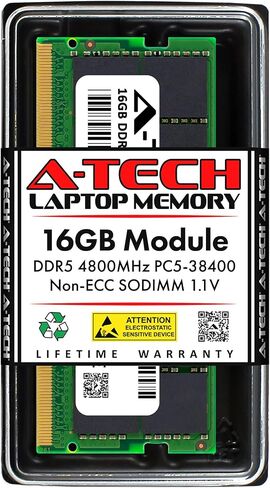 ذاكرة الوصول العشوائي A-Tech سعة 16 جيجابايت للكمبيوتر المحمول HP EliteBook 645 G11، 665 G11 | ترقية ذاكرة DDR5 4800 ميجاهرتز PC5-38400 SODIMM 1.1 فولت 262 دبوسًا غير ECC SO-DIMM in Kuwait