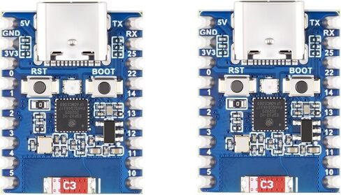 Waveshare 2Pack ESP32-H2 لوحة تطوير صغيرة تعتمد على شريحة ESP32-H2FH4S، معالج RISC-V 32 بت أحادي النواة، يدعم الاتصالات اللاسلكية BLE/Zigbee/Thread، فلاش 4 ميجابايت in Kuwait