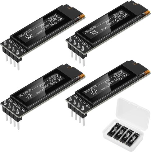 2pcs Pre-Soldered 0.91 Inch I2C OLED Display Module with Protective Case 128 x 32 Pixel SSD1306 Driver DC 3.3V~5V Self-Luminous for Arduino/Raspberry Pi/ESP32 in Saudi Arabia