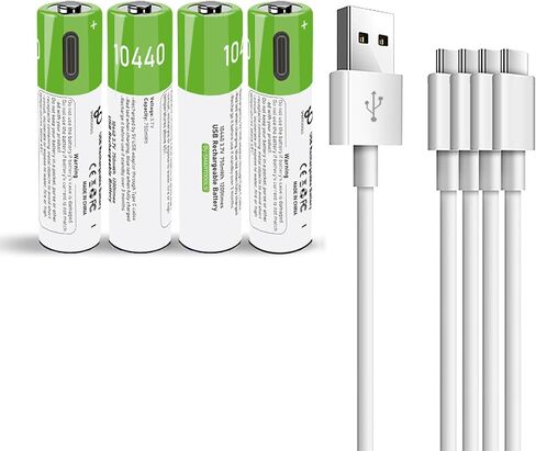 C Batteries- 4 Pack Rechargeable C Batteries,5000mWh Lithium ion C Size Battery 1.5V with 2 in 1 USB A to Type C Charger,Portable USB Rechargeable C Cell Batteries in Kuwait