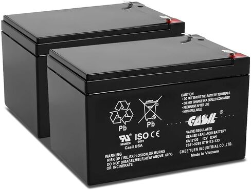 بطارية بديلة Casil 12V 12Ah متوافقة مع Genesis NP12-12T NP 12-12 قطعتان in Kuwait