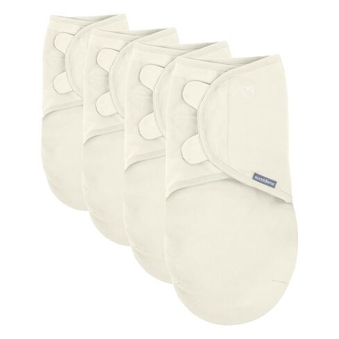 SwaddleMe من Ingenuity Original Swaddle، 100% قطن، يحسن النوم ويهدئ منعكس الدهشة، حجم ما قبل الولادة، يصل إلى 7 أرطال، عبوة واحدة، بطانية قماط للأطفال - كريمي in Kuwait